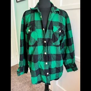 2X Men’s green/black flannel shirt